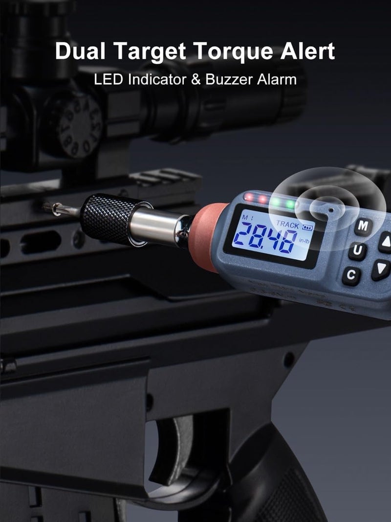 GROWNEER Digital Torque Screwdriver, 2.66-53.1 In-lbs/0.3-6 Nm, 1/4'' Drive Inch Pound Torque Screwdriver Electrician with Buzzer & LED Indicator, 27 In 1 Torque Wrench Screwdriver Set - Image 4